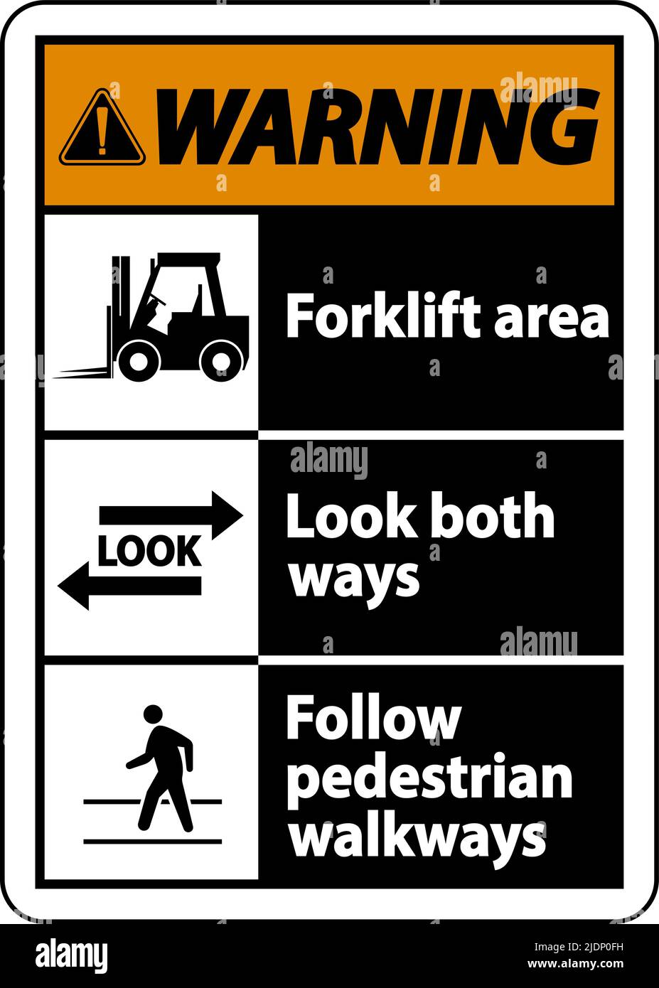 Forklift Area Look Both Ways Sign On White Background Stock Vector Image & Art Alamy