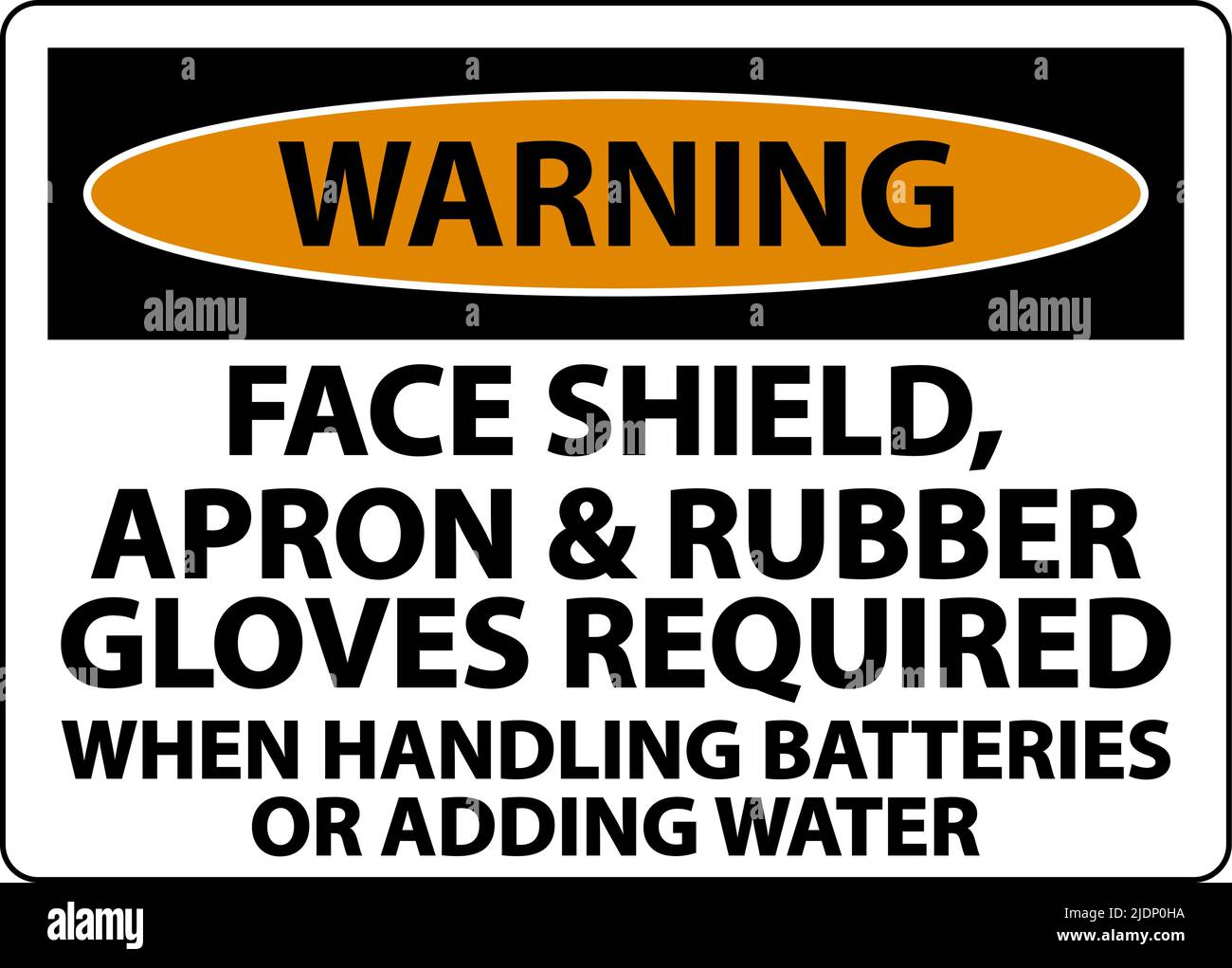 Warning When Handling Batteries Sign On White Background Stock Vector