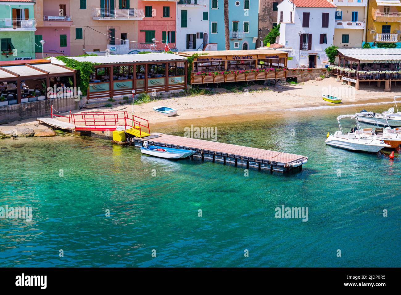Giglio Porto on the paradise Giglio Island, Tuscany, Italy, Stock Photo