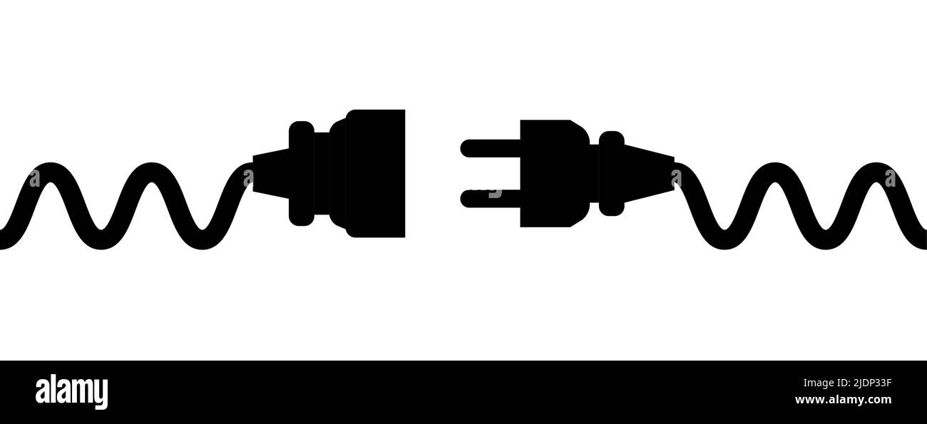 Electric Plug connect concept socket. Get connected or disconnect