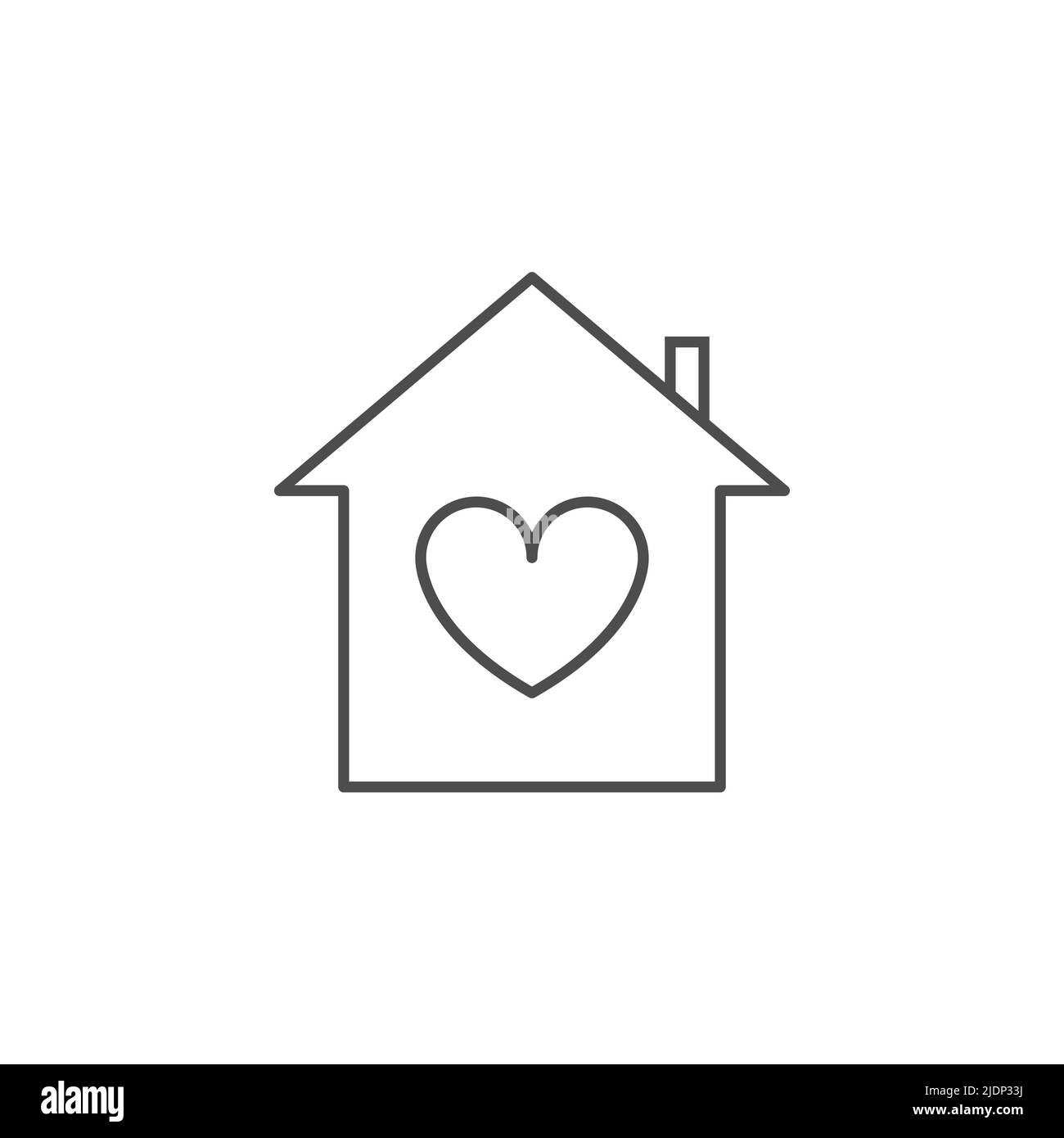Home heart icon love vector happy logo line icon concept Stock Vector
