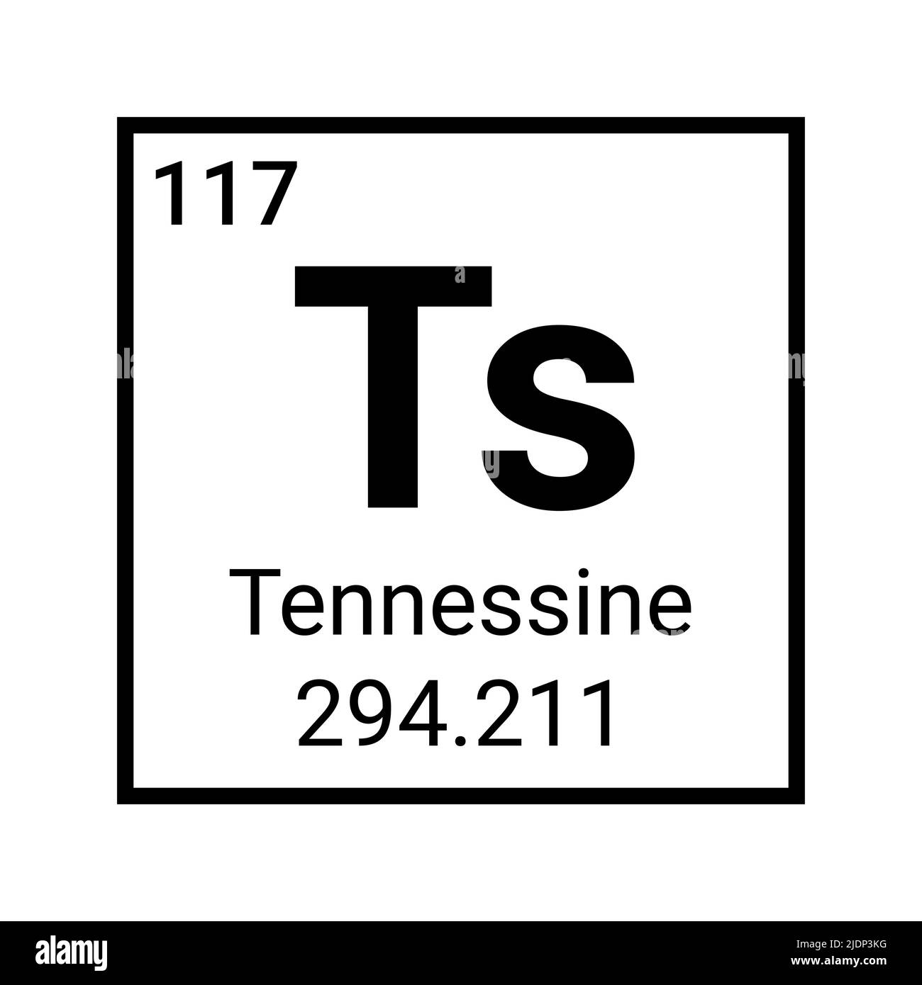 Tennessee atomic periodic table element science icon Stock Vector