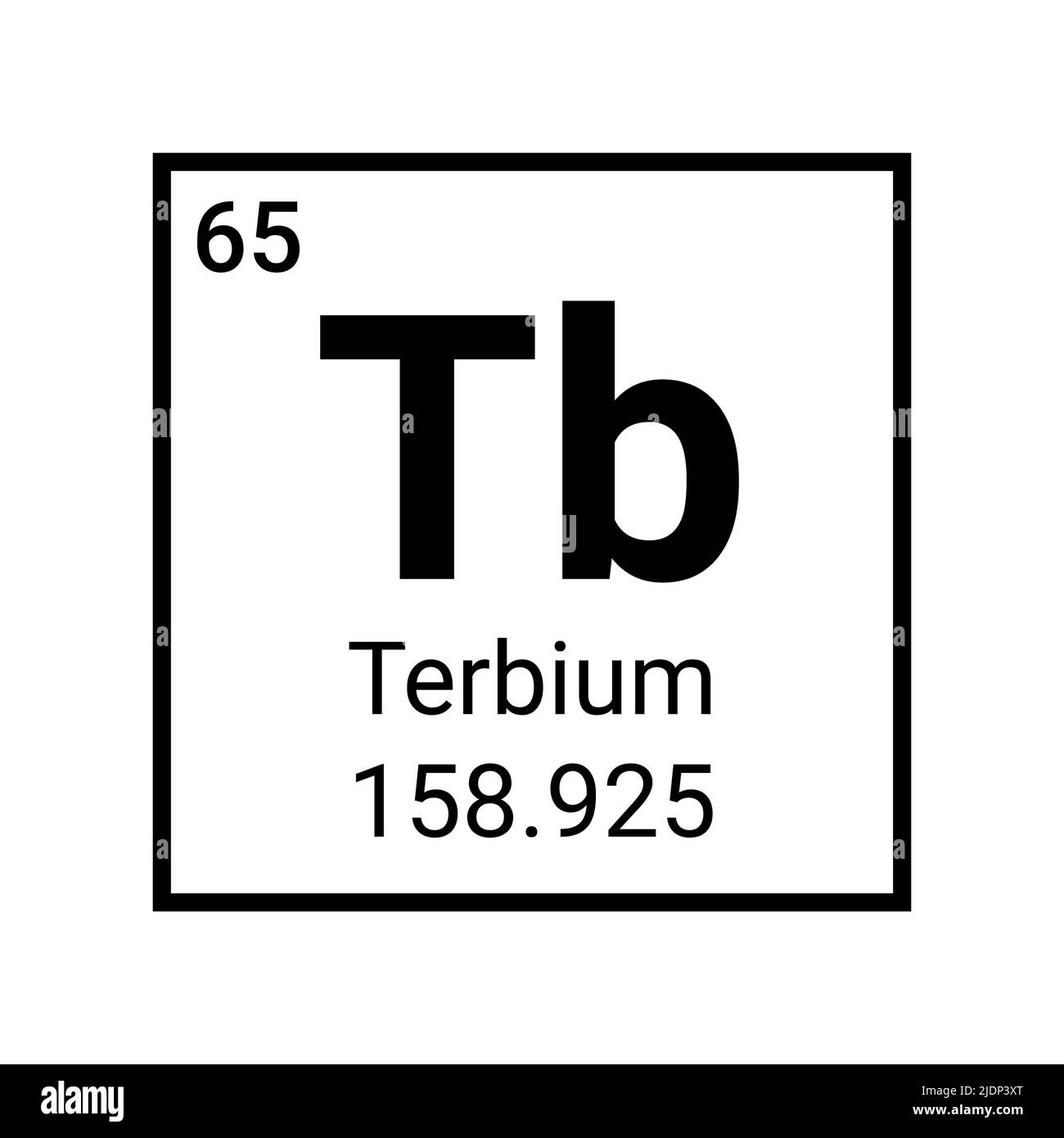 Terbium periodic table element chemistry icon atomic sign Stock Vector