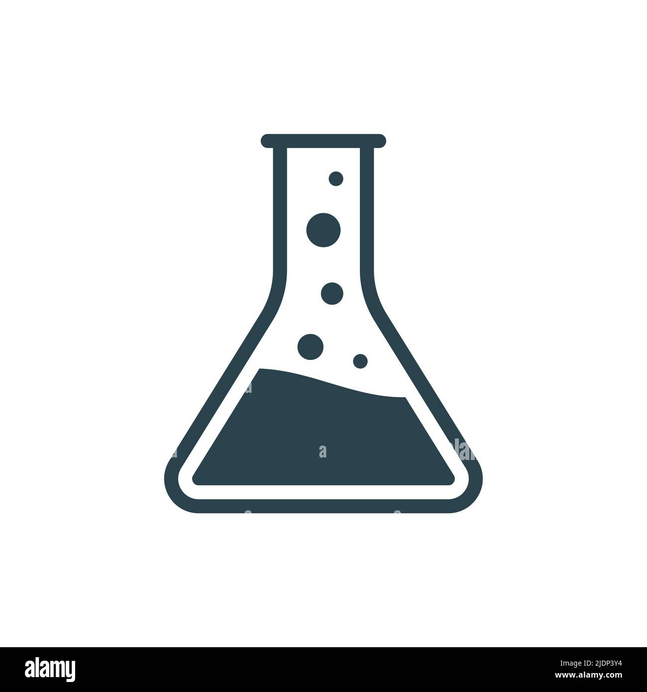 Laboratory beaker icon test tube. Chemistry experimental logo lab