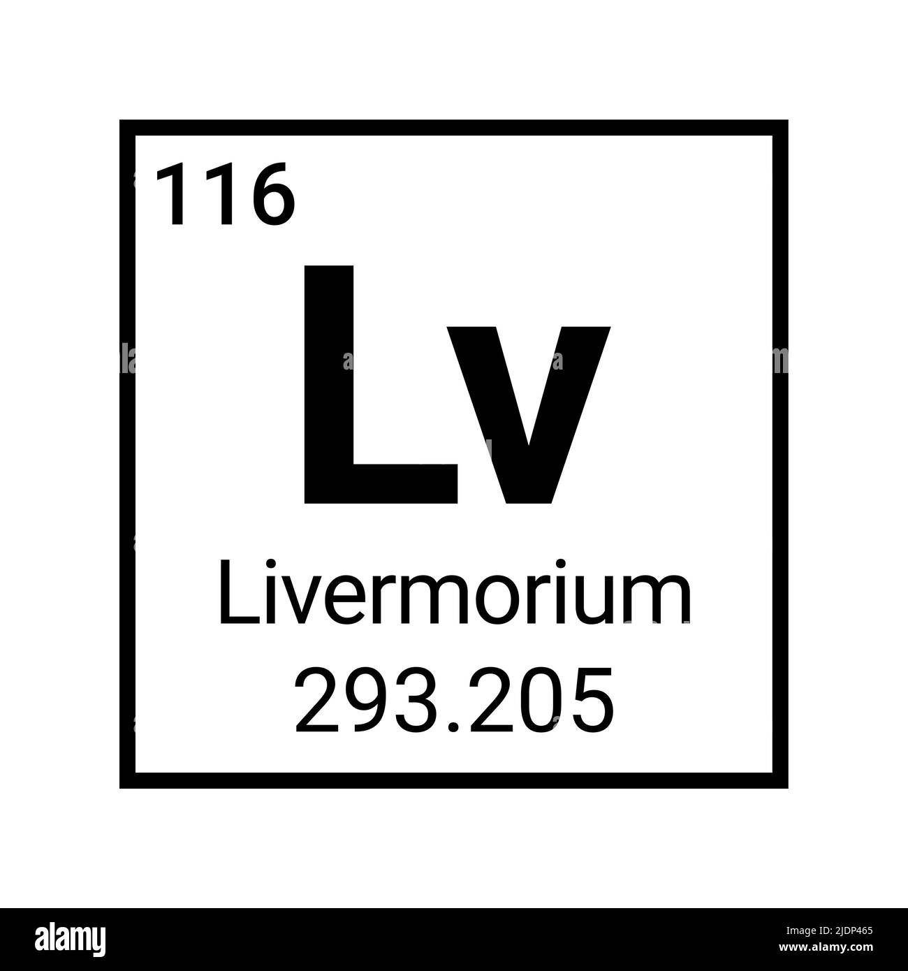 Livermorium science periodic table element chemical symbol Stock Vector