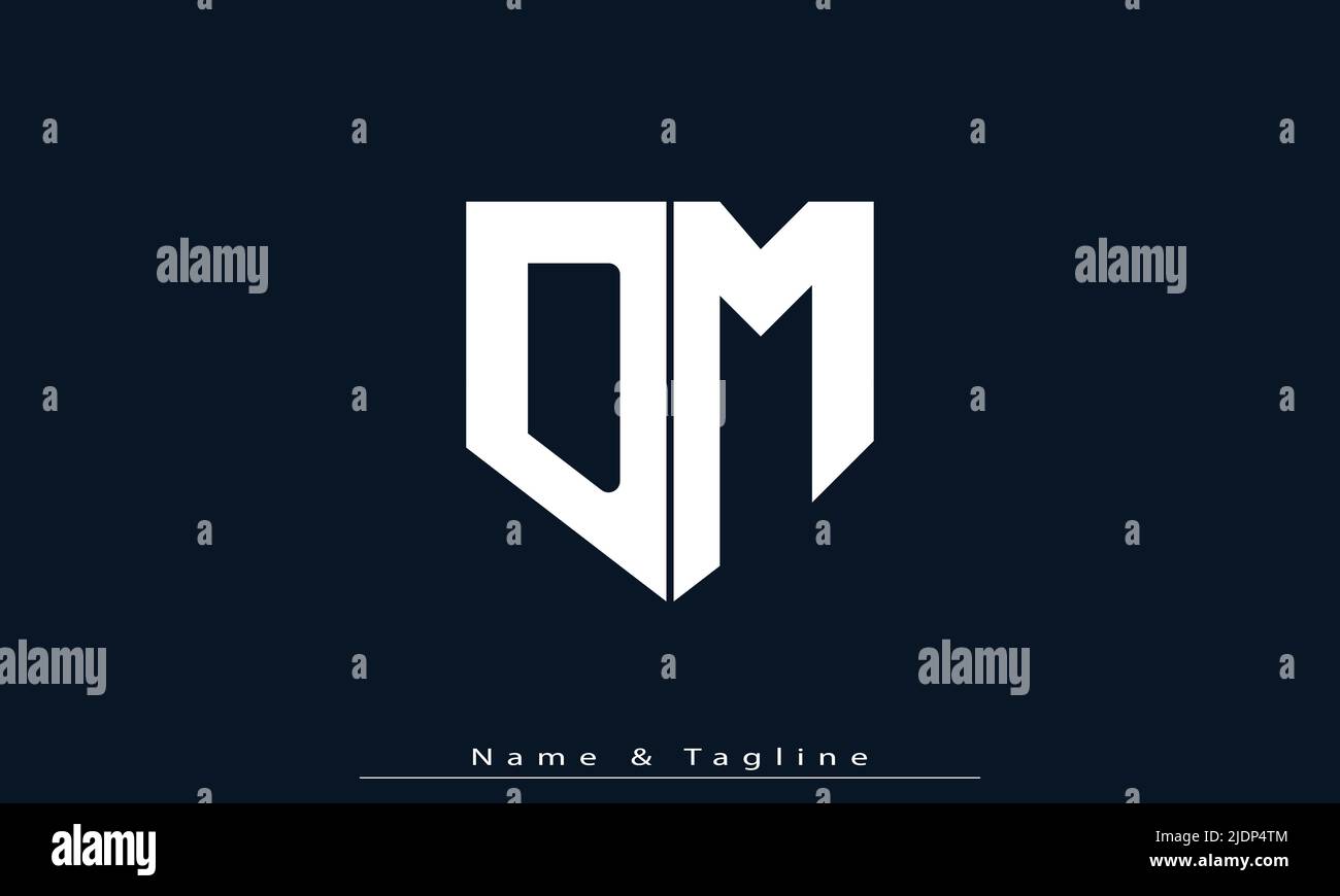 Alphabet letters Initials Monogram logo DM , MD Stock Vector