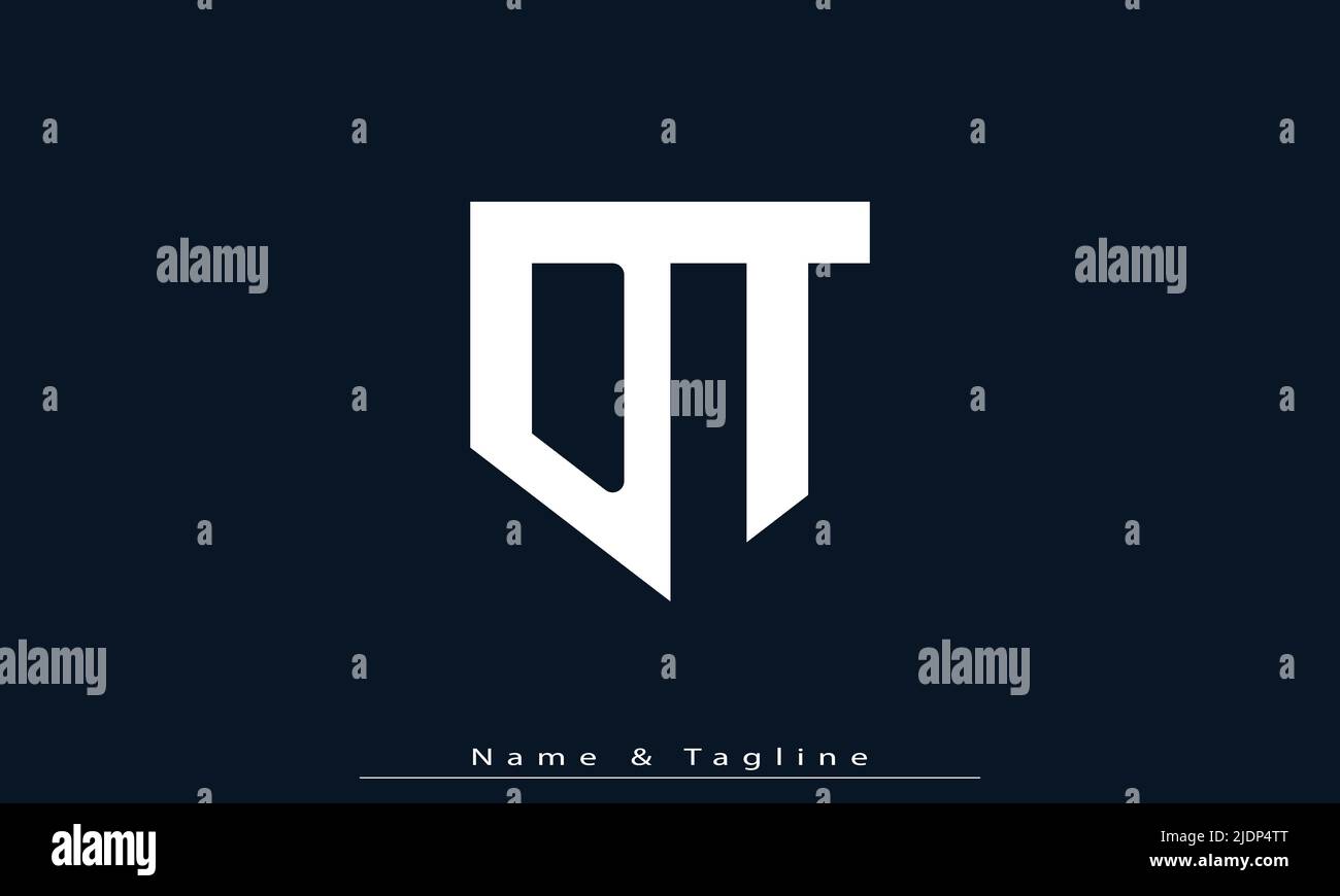 Alphabet letters Initials Monogram logo DT , TD Stock Vector