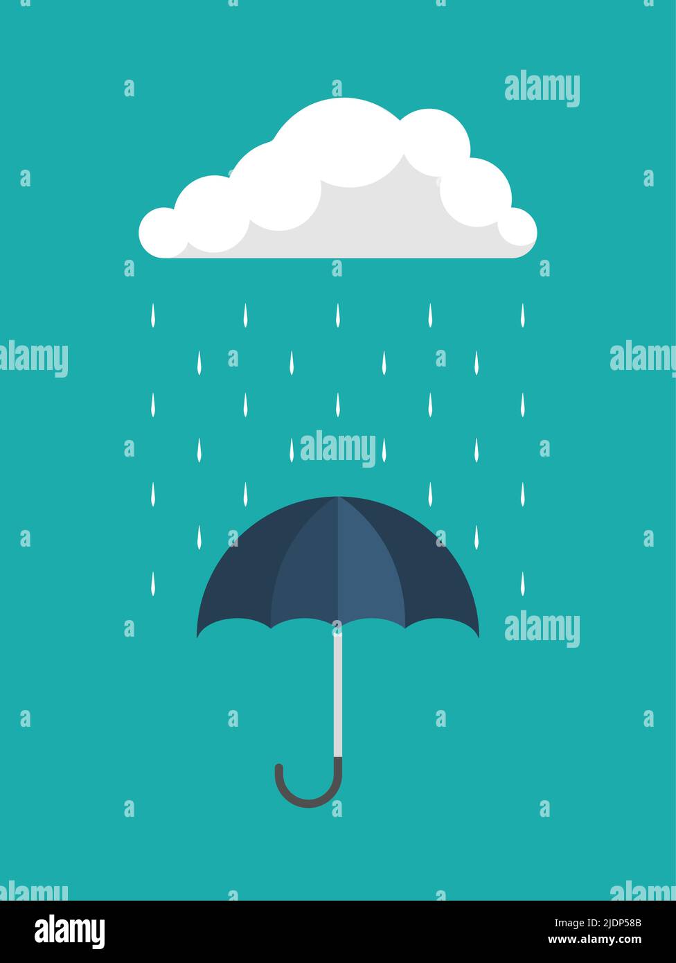 Umbrella vector icon. Rain protection umbrella water symbol. Rain safety sign drop icon isolated Stock Vector