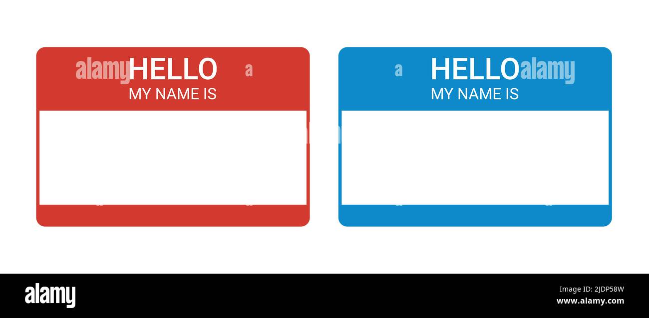 Name tag hello sticker badge. My nametag label vector hello card