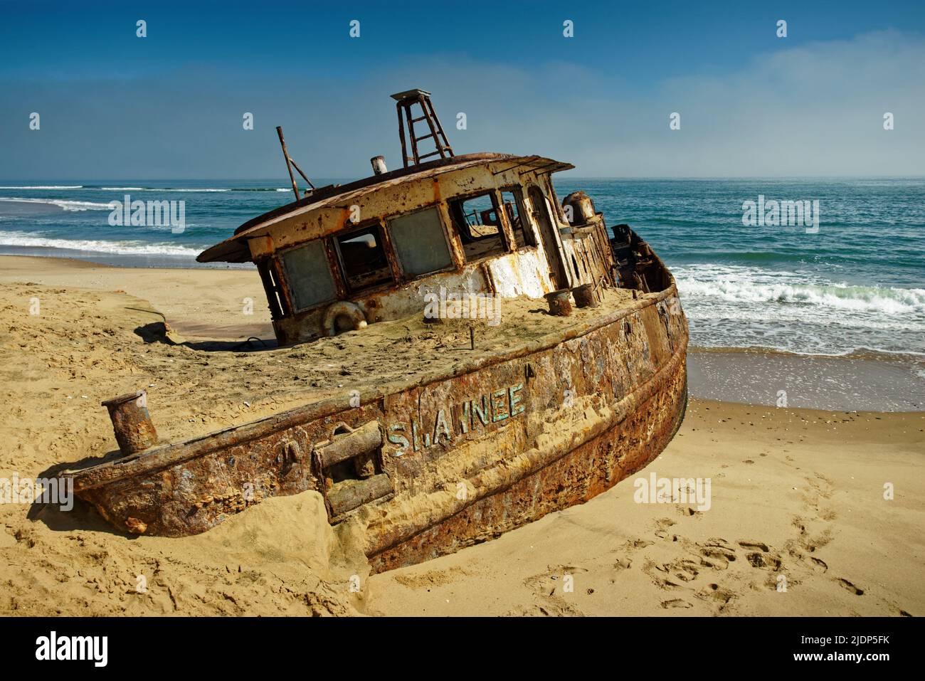 Shawnee ship that was wrecked on the Skeleton Coast of Namibia, south west Africa. Stock Photo