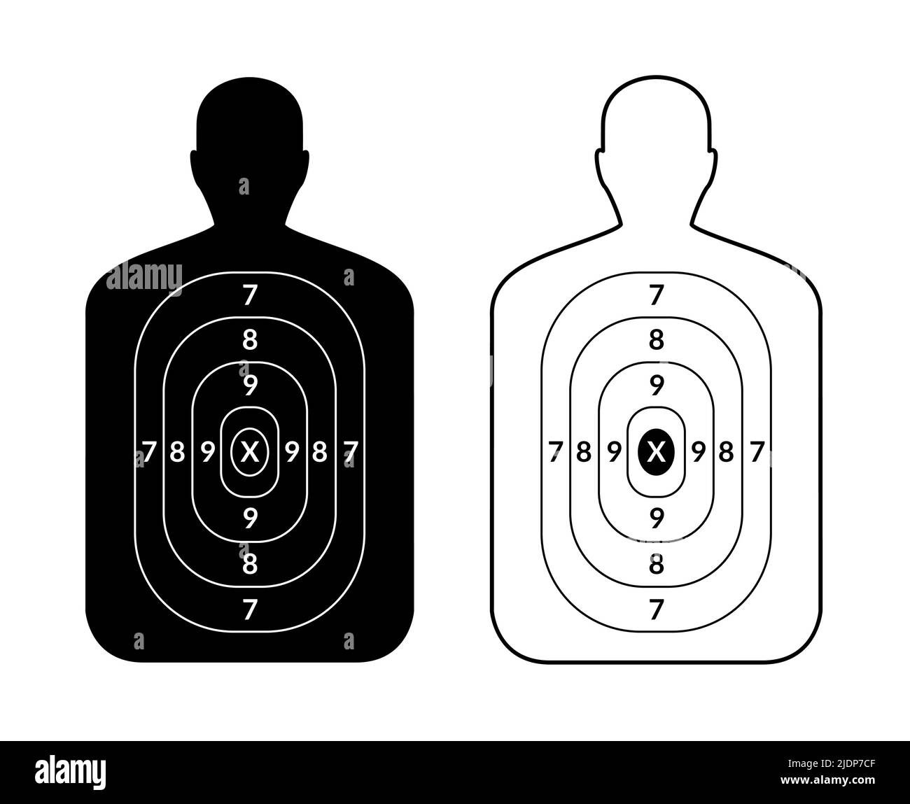 Shoot target human gun board. Aim person target body, head black shot