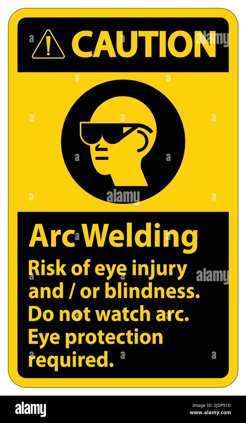 Caution Sign Arc Welding Risk Of Eye Injury And/Or Blindness, Do Not