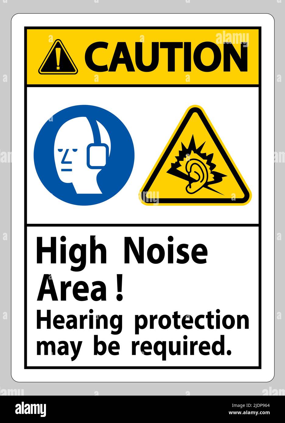 Caution Sign High Noise Area Hearing Protection May Be Required Stock ...