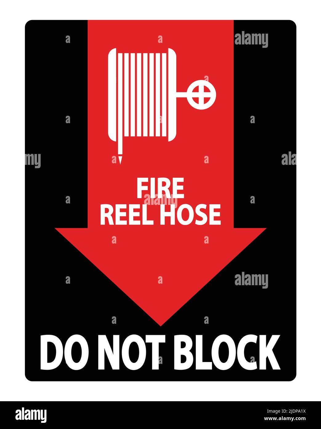 Fire Reel Hose Do Not Block Sign on white background,Vector ...