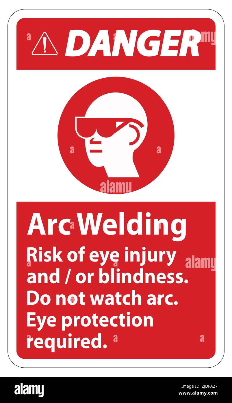 Danger Sign Arc Welding Risk Of Eye Injury And/Or Blindness, Do Not