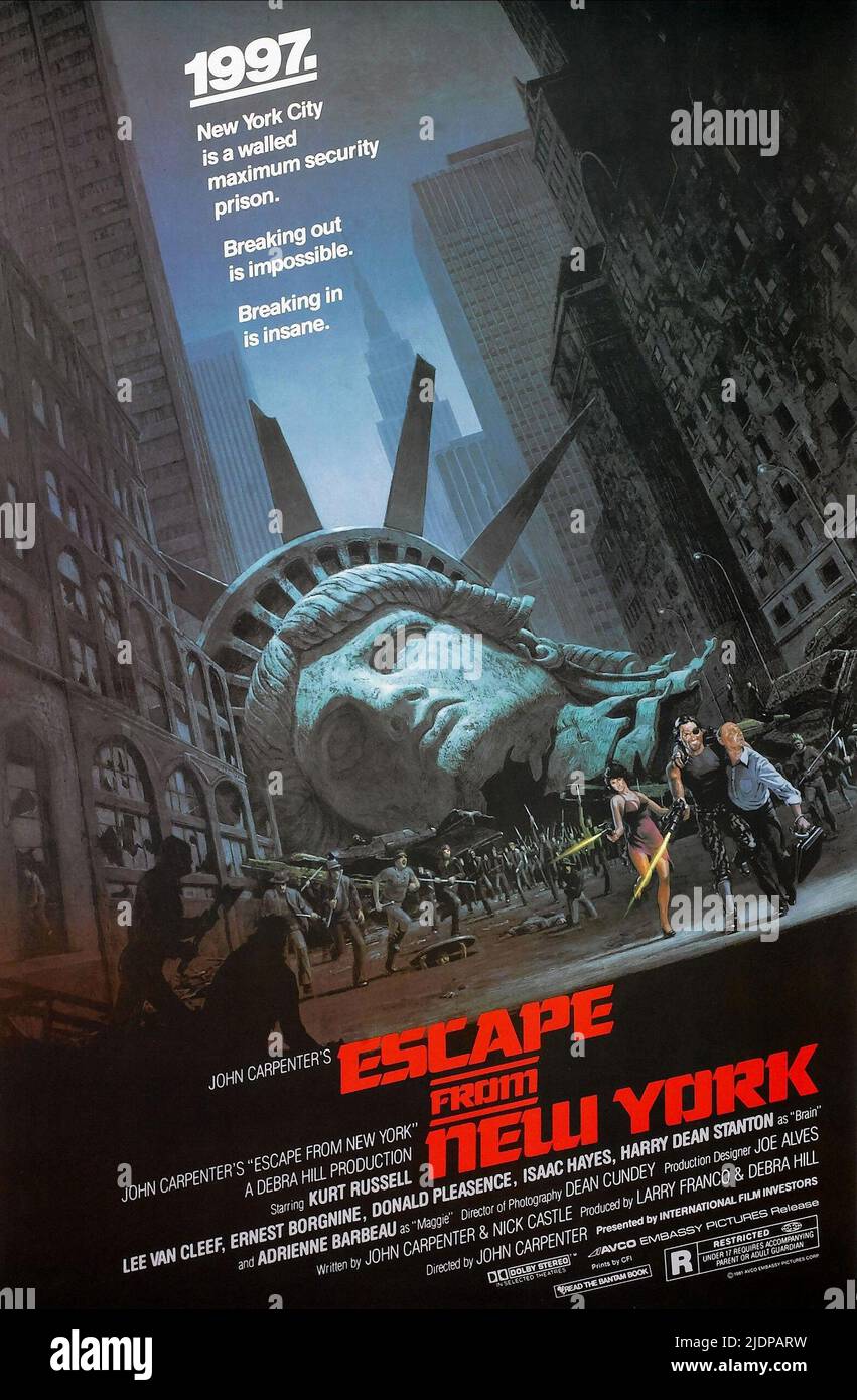 BARBEAU,POSTER, ESCAPE FROM NEW YORK, 1981 Stock Photo