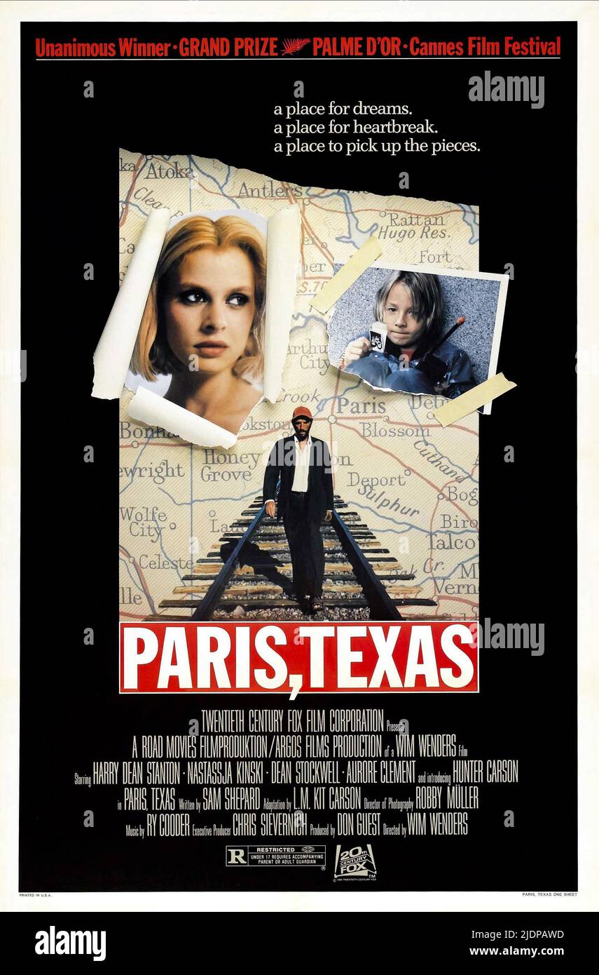 KINSKI,STANTON,POSTER, PARIS  TEXAS, 1984 Stock Photo