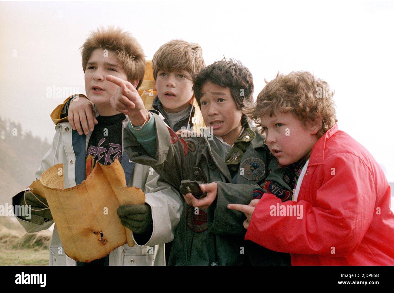 FELDMAN,ASTIN,QUAN,COHEN, THE GOONIES, 1985 Stock Photo