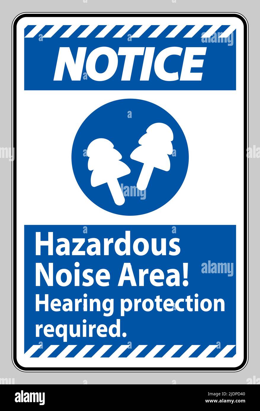 Notice Sign Hazardous Noise Area, Hearing Protection Required Stock