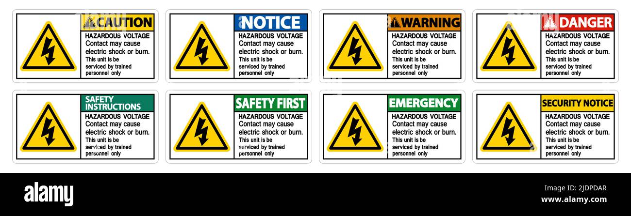 Hazardous Voltage Contact May Cause Electric Shock Or Burn Sign On ...