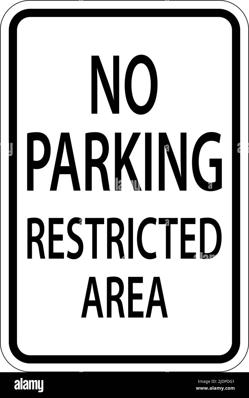 No Parking Restricted Area Sign On White Background Stock Vector Image ...
