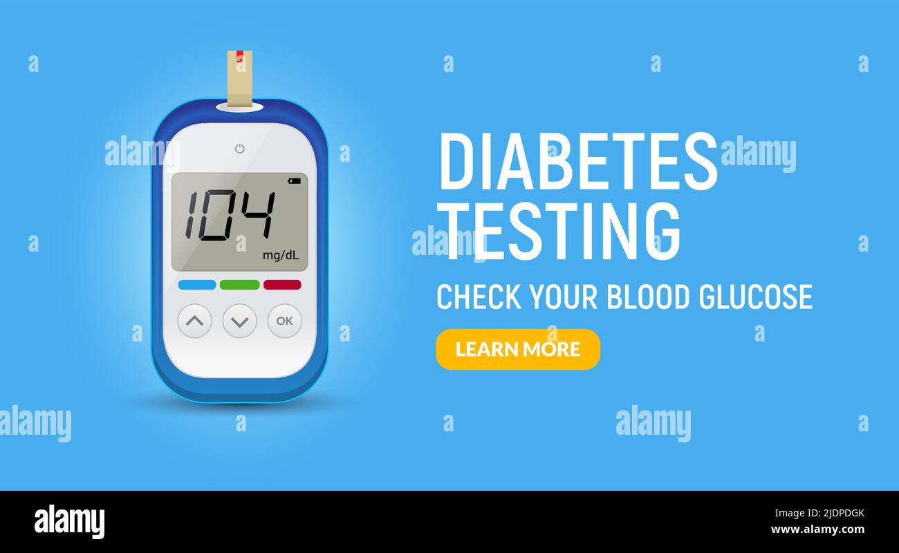 Glucose sugar test icon. vector blood monitor. Diabetes