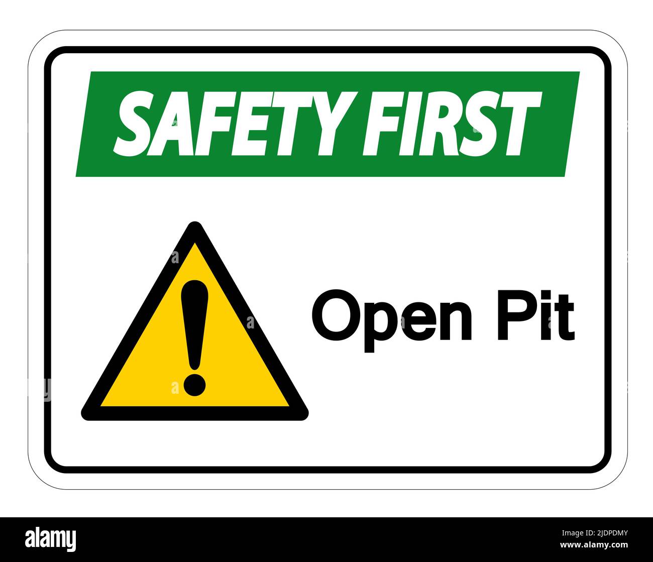 Safety first Open Pit Symbol Sign Isolate On White Background,Vector