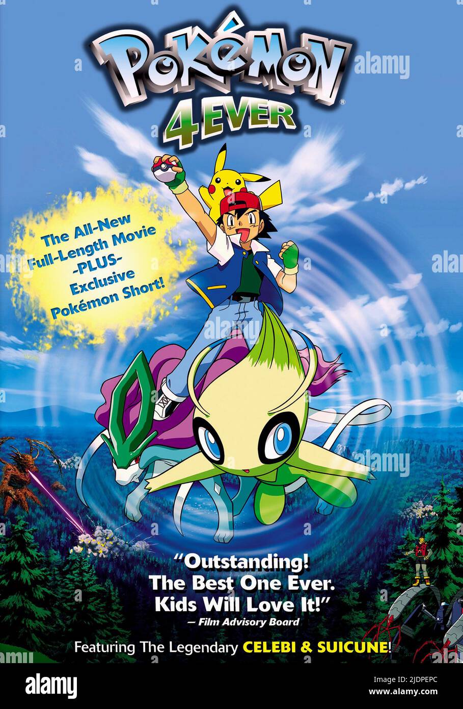 PIKACHU,ASH,CELEBI, POKEMON 4: THE MOVIE, 2001 Stock Photo