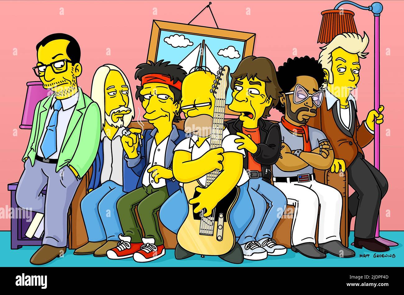 COSTELLO,PETTY,RICHARDS,SIMPSON,JAGGER,KRAVITZ,SETZER, THE SIMPSONS : SEASON 14, 2002 Stock Photo