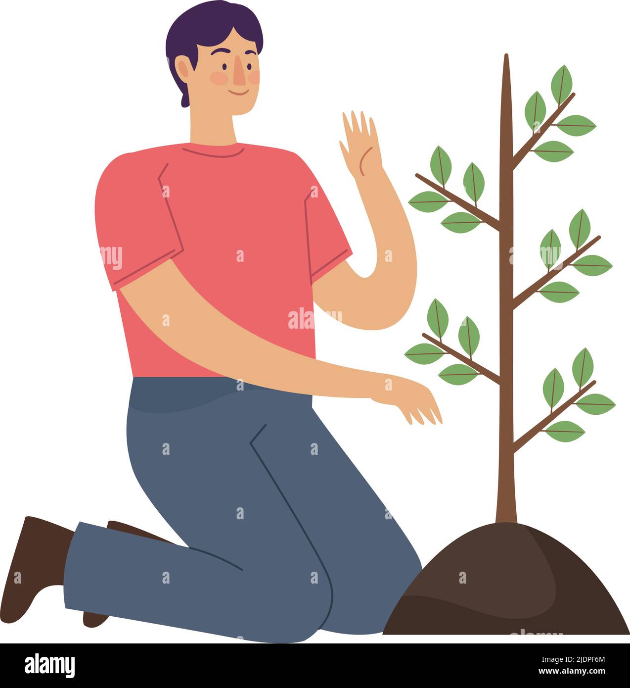 ecologist man planting tree Stock Vector Image & Art Alamy