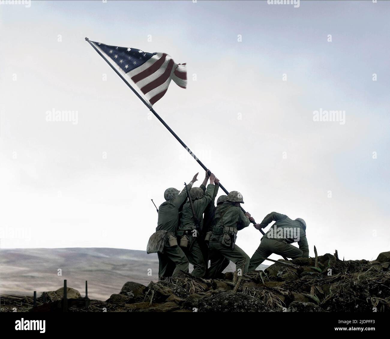 RAISING OF THE AMERICAN FLAG, FLAGS OF OUR FATHERS, 2006 Stock Photo