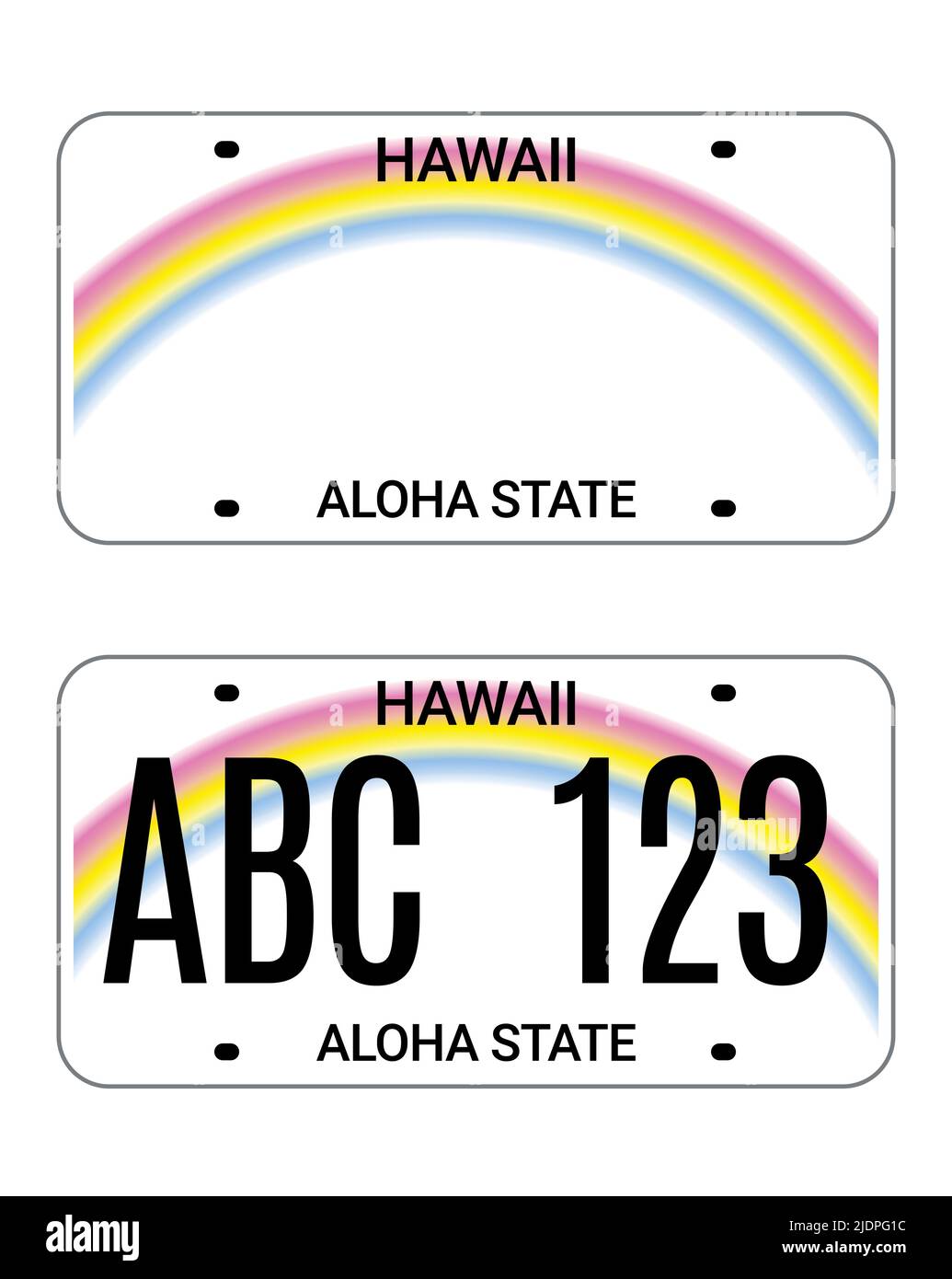 Car license hawaii plate. Aloha state vector license plate usa template