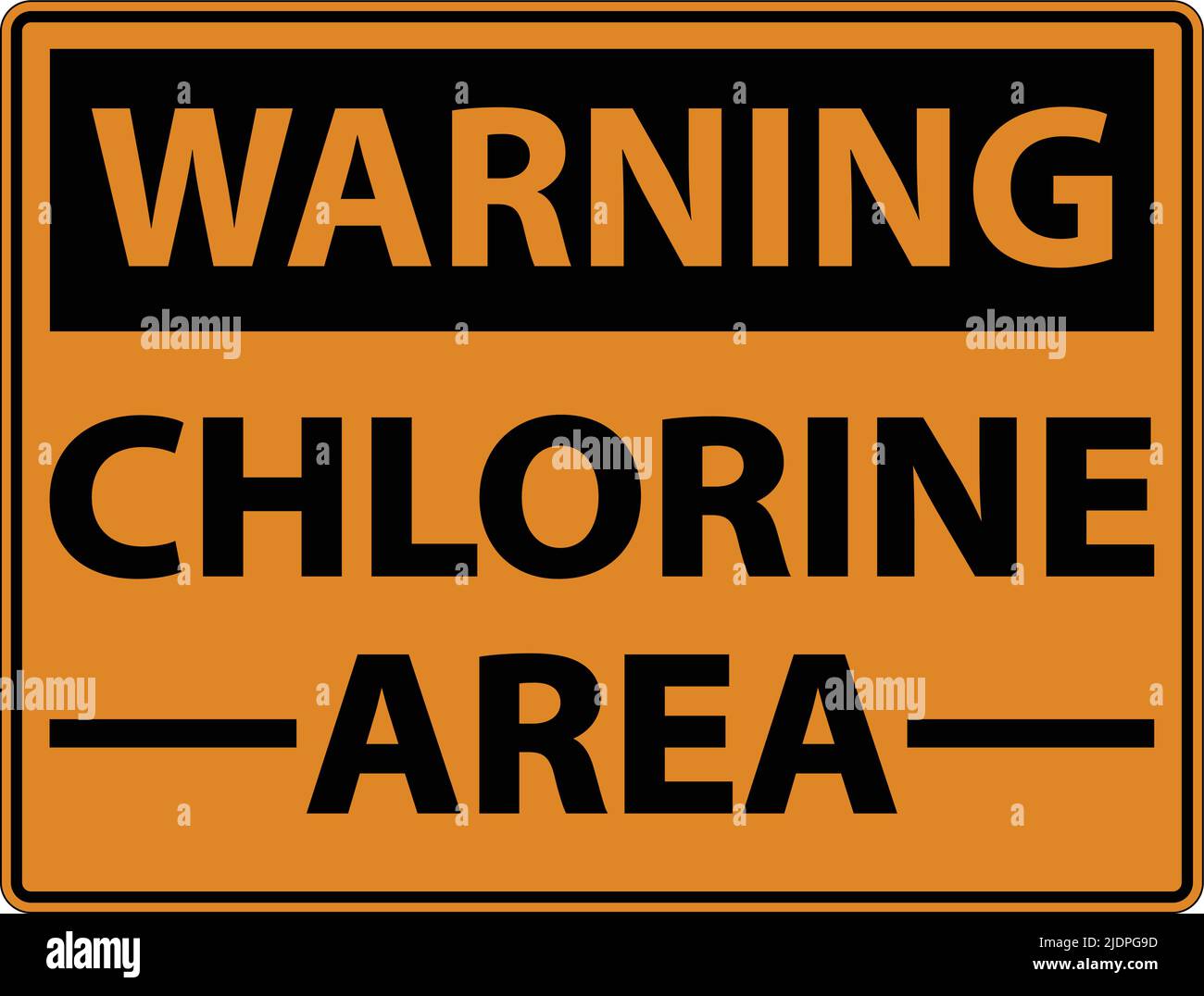 Warning Chlorine Area Sign On White Background Stock Vector Image & Art