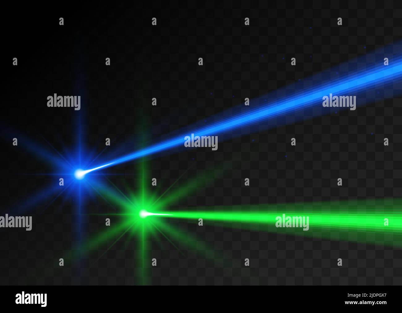 Laser beam blue green light. Vector laser beam line ray glow effect