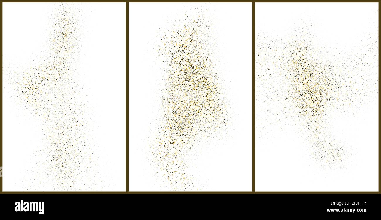 Glitter gold background sparkle dust vector confetti explosion. Golden