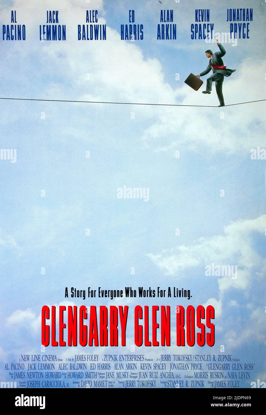FILM POSTER, GLENGARRY GLEN ROSS, 1992 Stock Photo