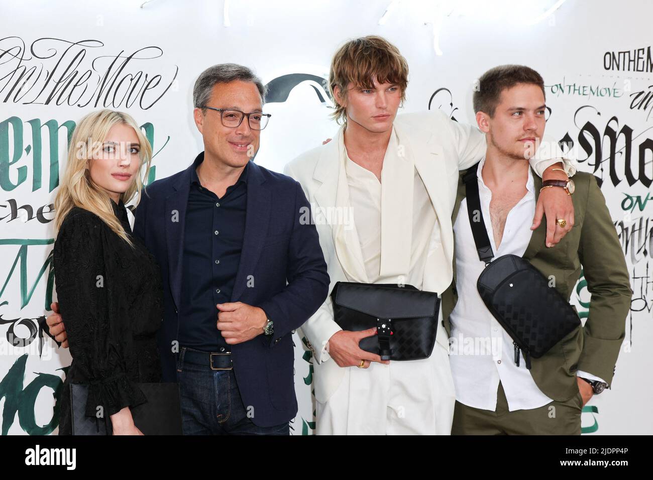 Emma Roberts, Nicolas Baretzi CEO Montblanc, Jordan Barrett, Dylan