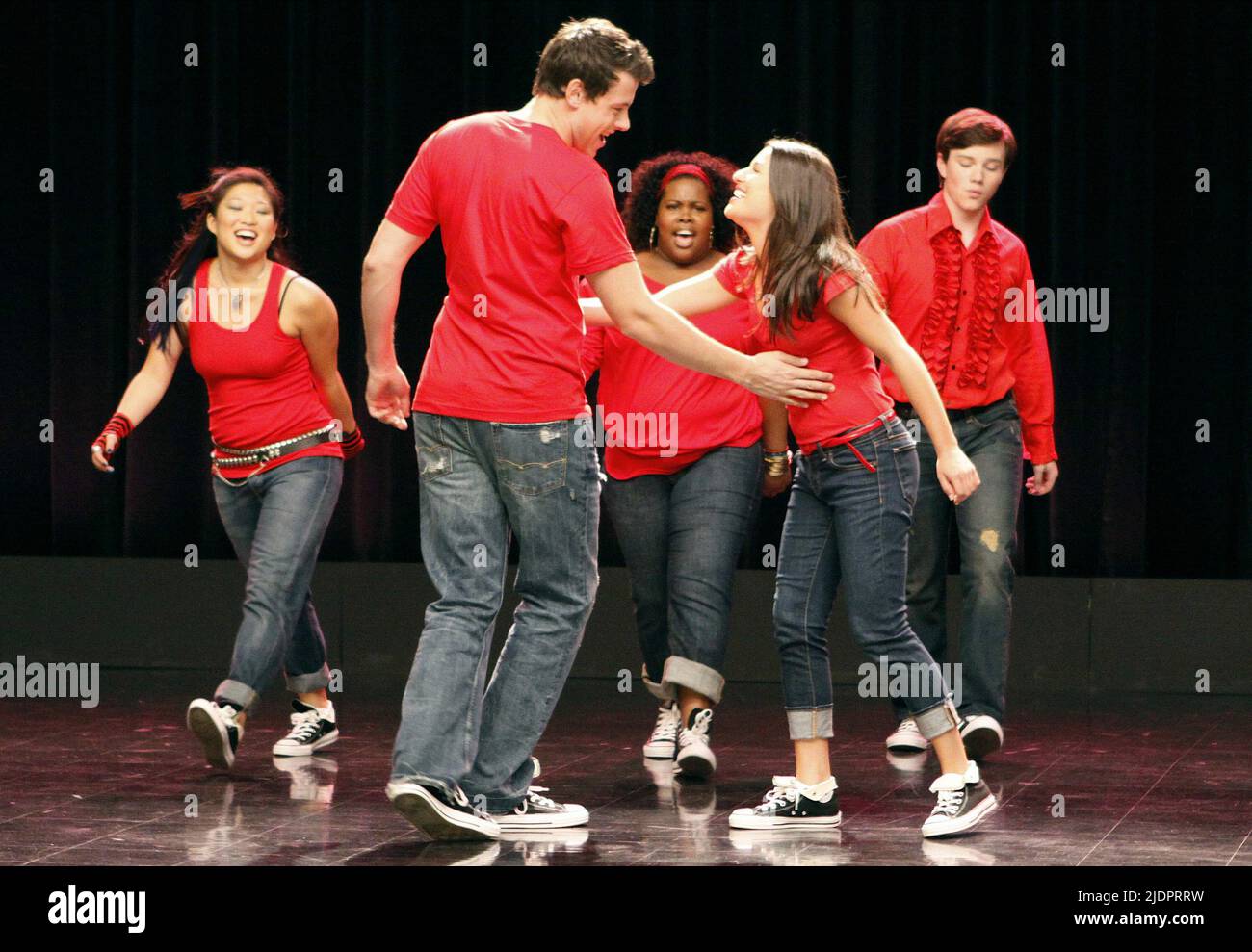 USHKOWITZ,MONTEITH,RILEY,MICHELE,COLFER, GLEE, 2009, Stock Photo