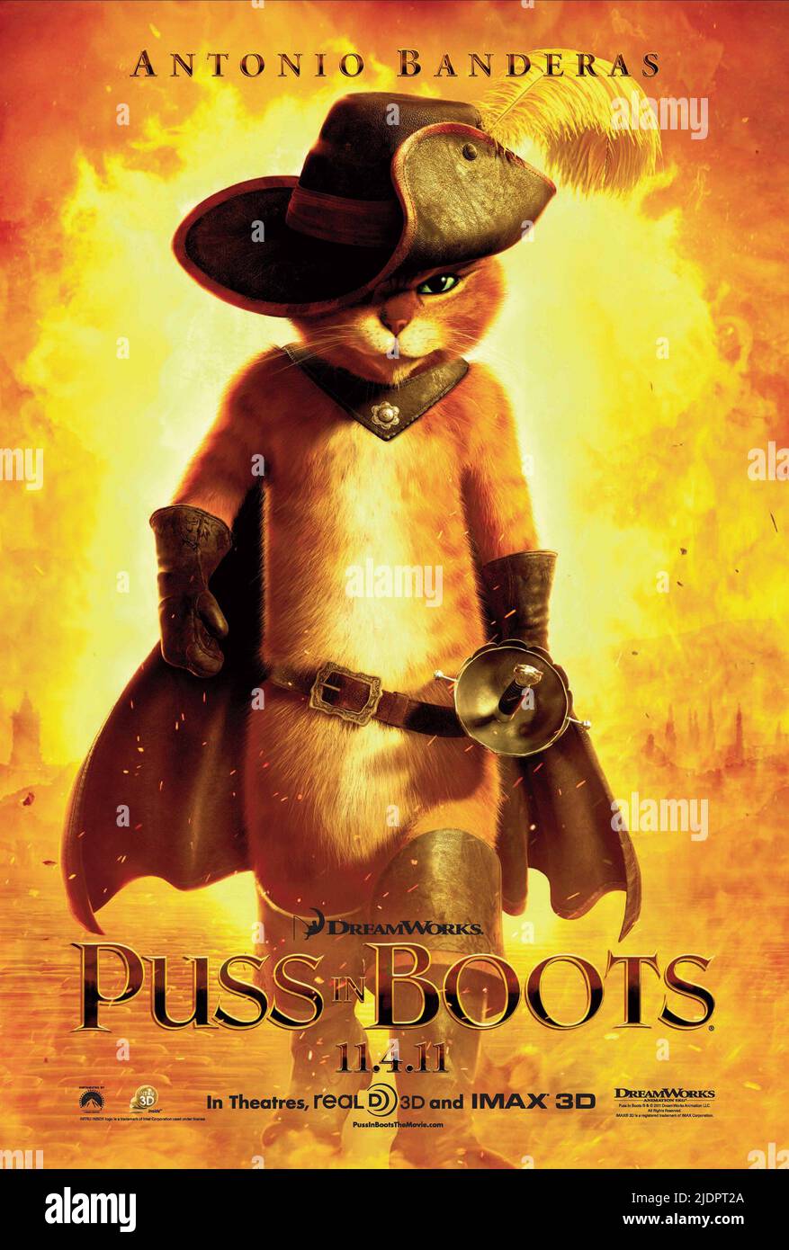 PUSS IN BOOTS POSTER, PUSS IN BOOTS, 2011, Stock Photo