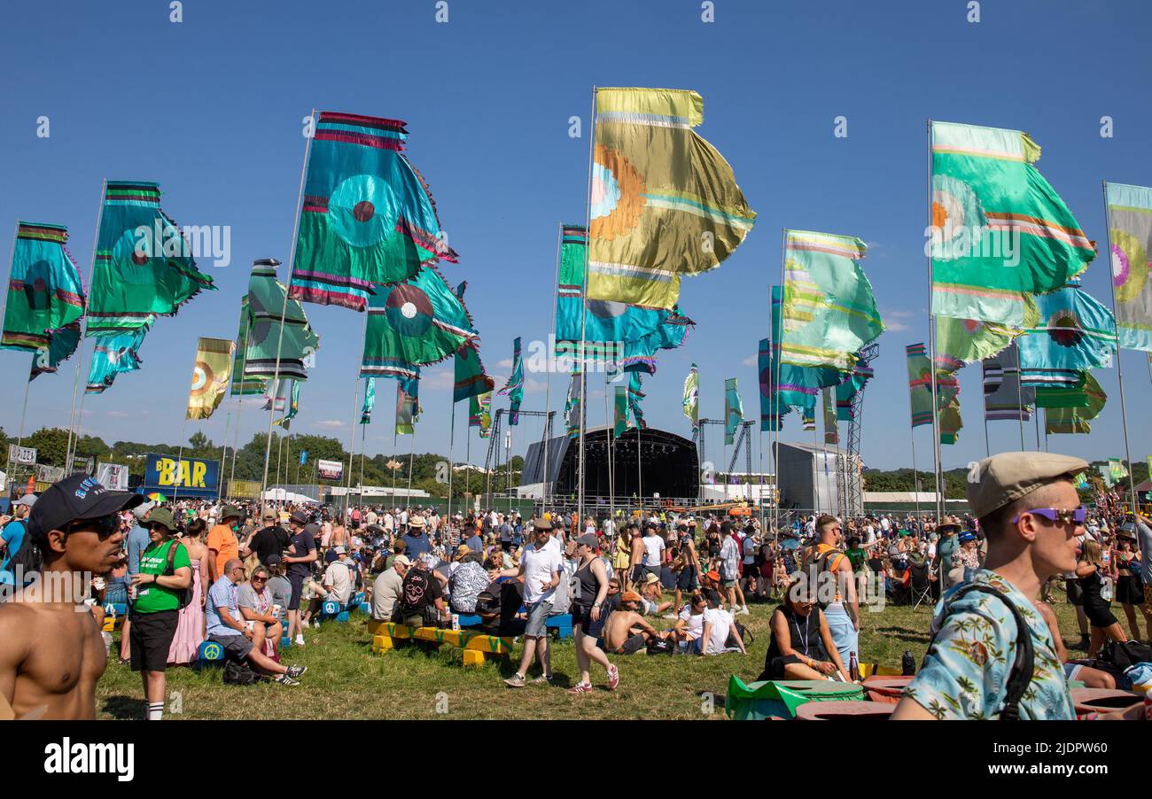 Glastonbury Festival 2022. Wednesday First Day 22 June 2022. Credit
