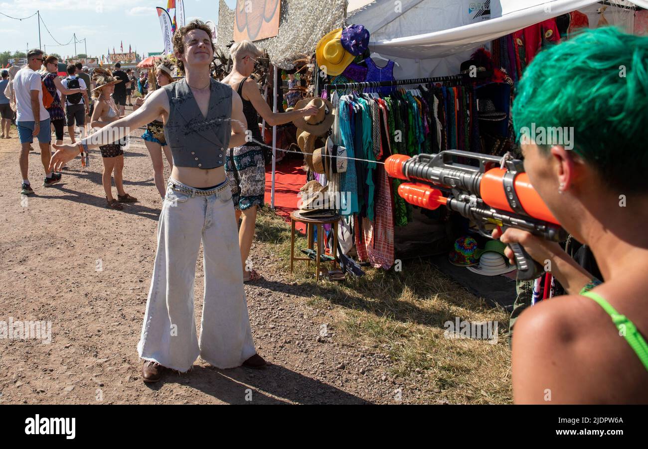 Glastonbury Festival 2022. Wednesday First Day 22 June 2022. Credit