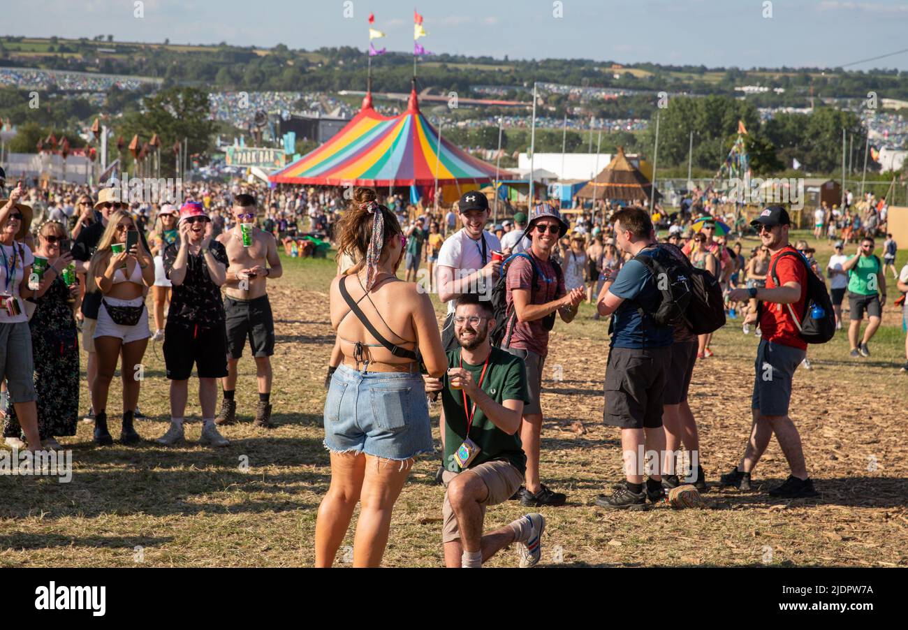 Glastonbury Festival 2022. Wednesday First Day 22 June 2022. Credit