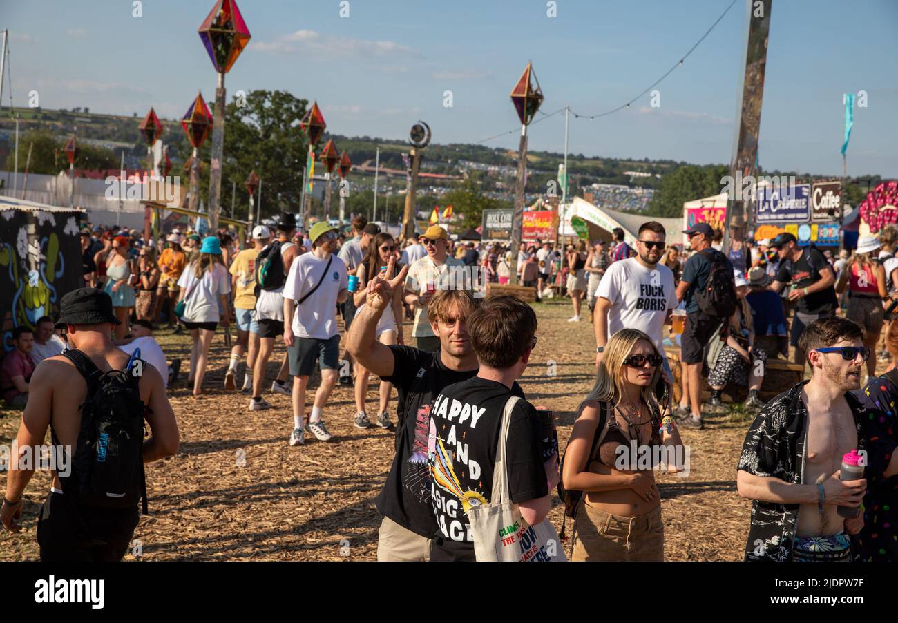 Glastonbury Festival 2022. Wednesday First Day 22 June 2022. Credit