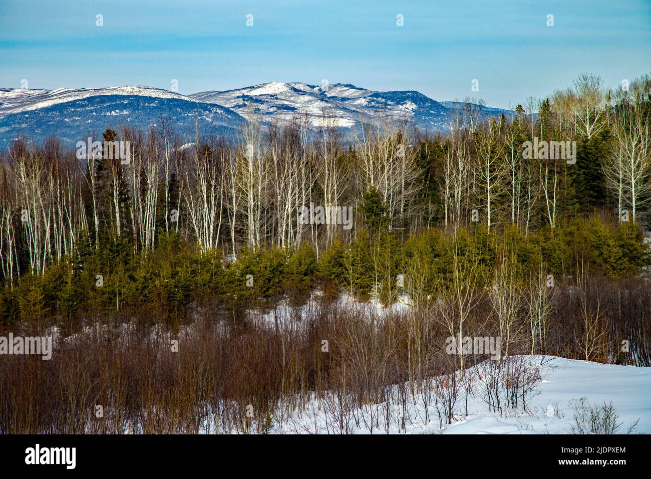 The Mountain Sector in the Charlevoix Region in Quebec, Canada. Stock Photo