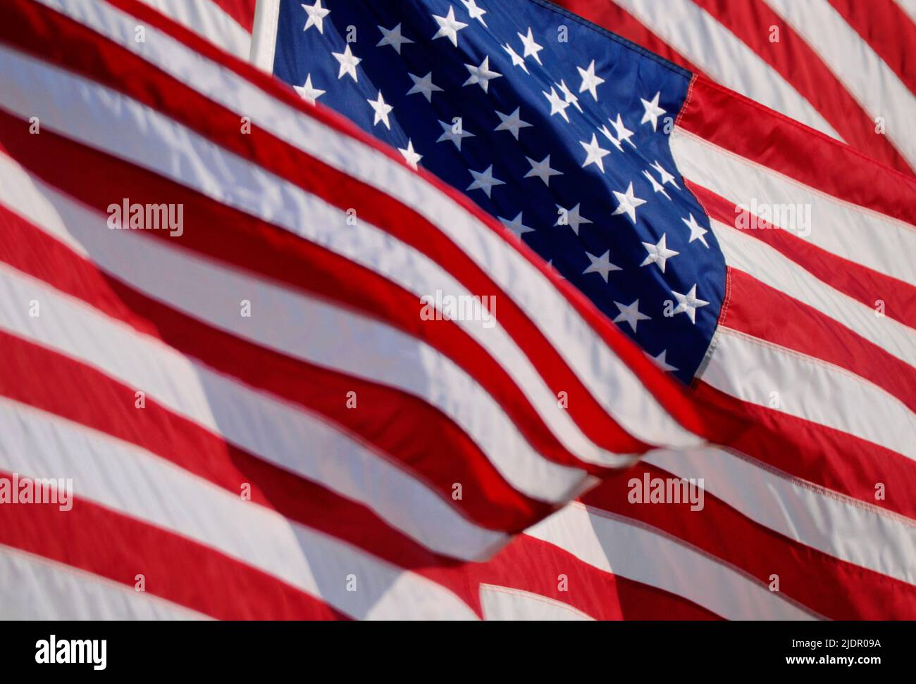 American flags in the wind Stock Photo