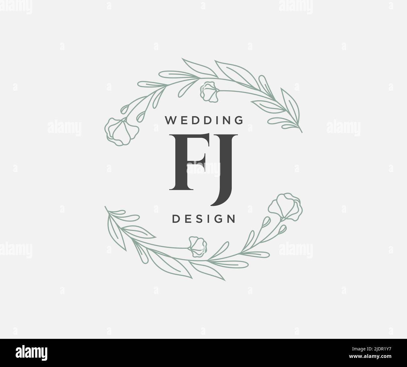 FJ Initials letter Wedding monogram logos collection, hand drawn modern ...