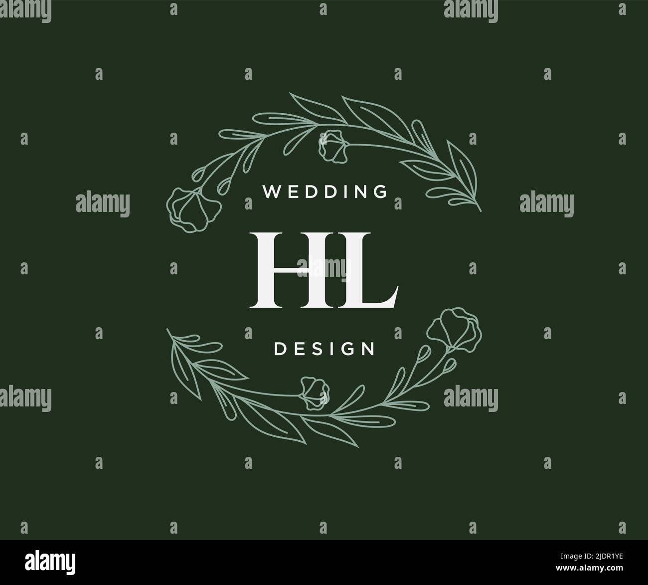 HL Initials letter Wedding monogram logos collection, hand drawn modern ...