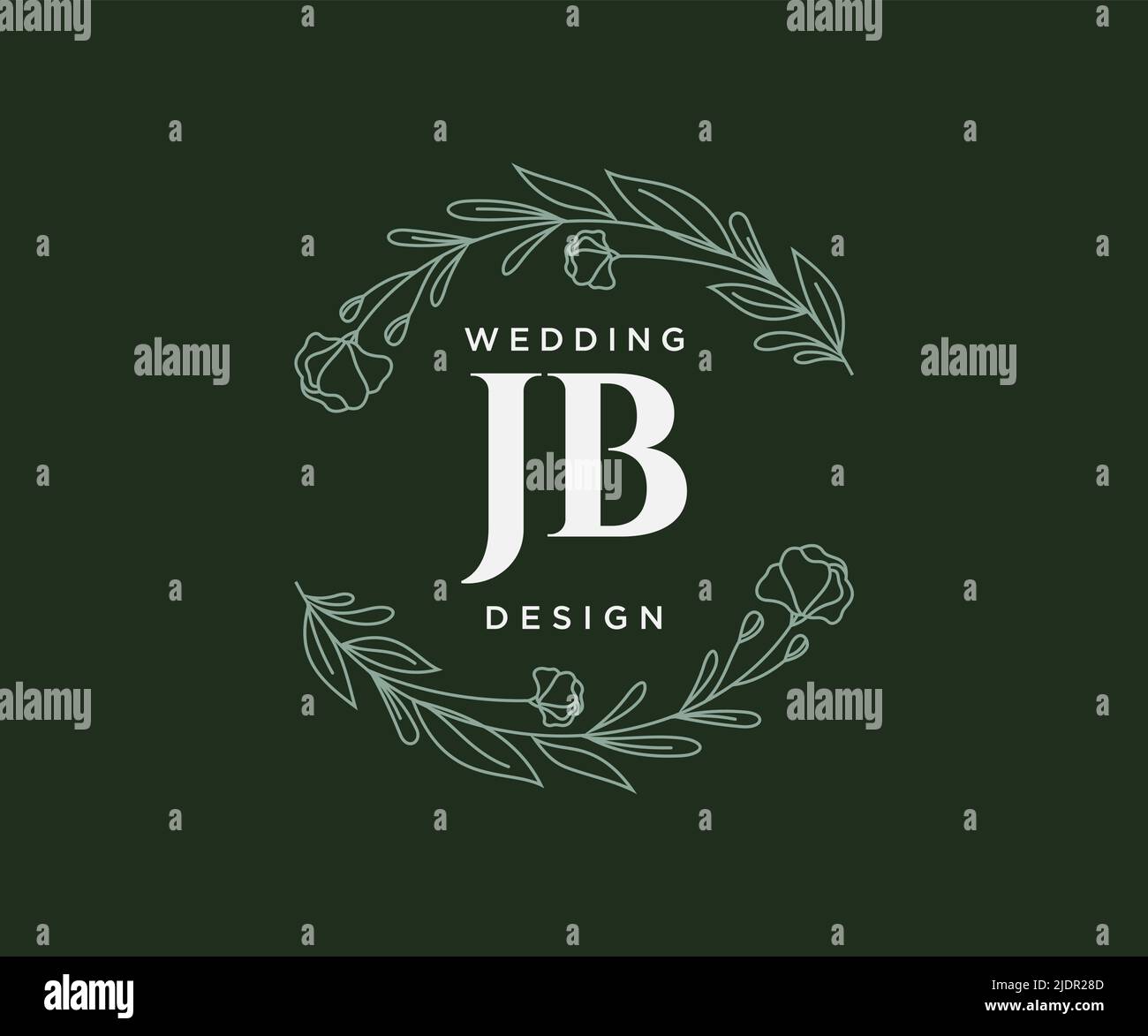 JB Initials letter Wedding monogram logos collection, hand drawn modern ...