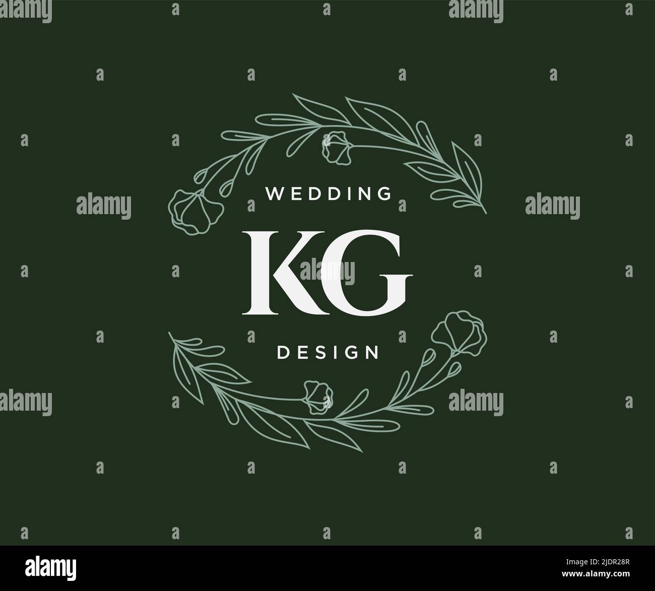 KG Initials letter Wedding monogram logos collection, hand drawn modern ...