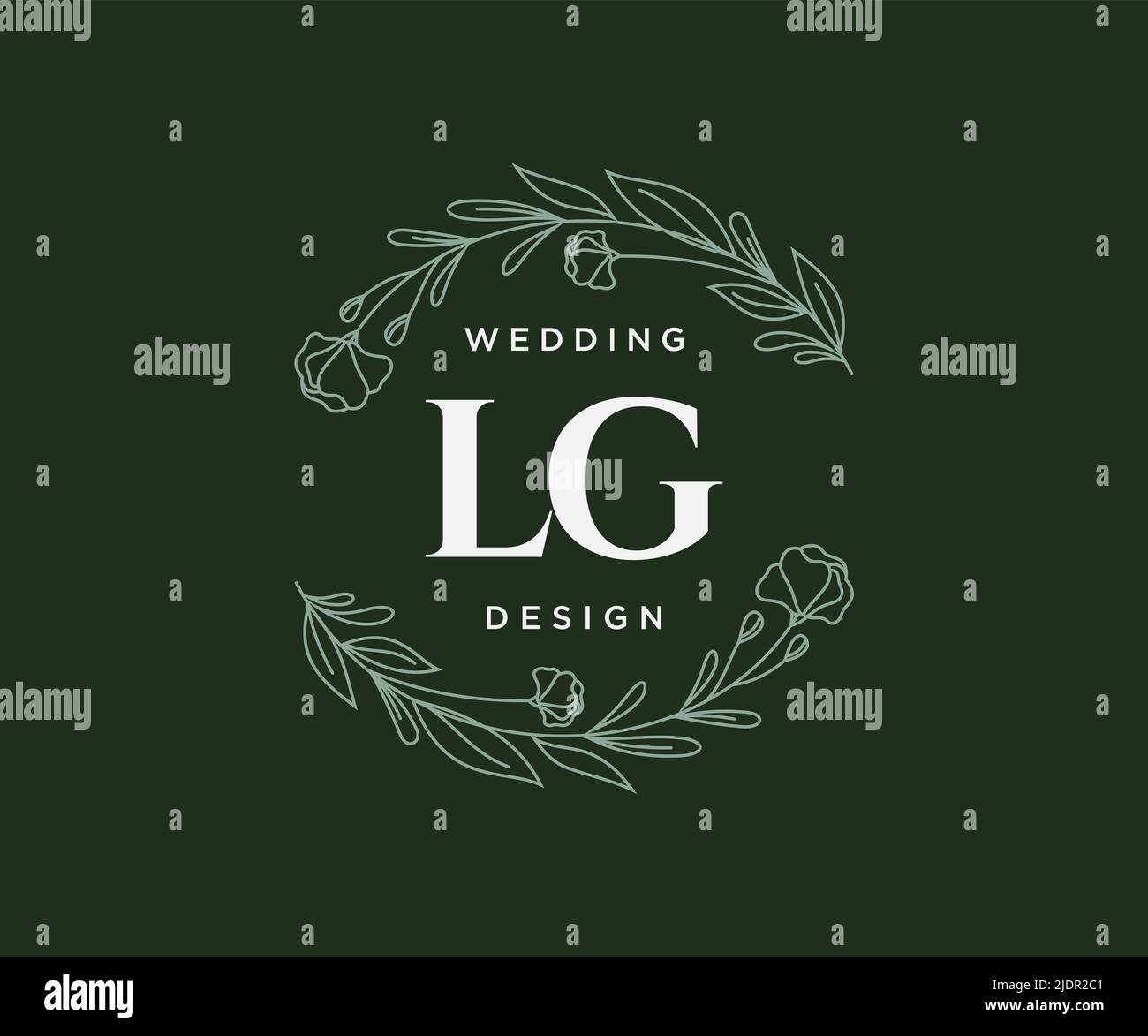 LG Initials letter Wedding monogram logos collection, hand drawn modern ...